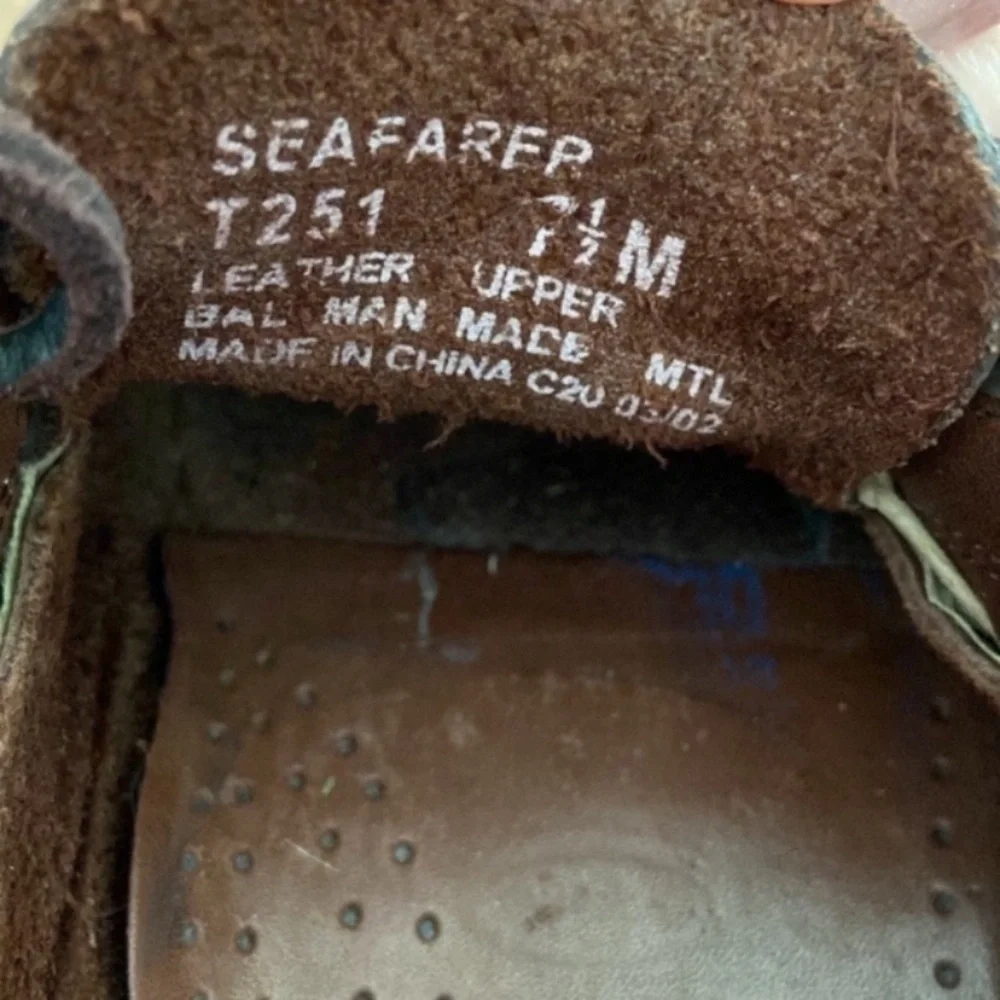 Bass Brown Leather Deck Boat 80s Shoes Vintage Preppy Size 7.5 Seafarers